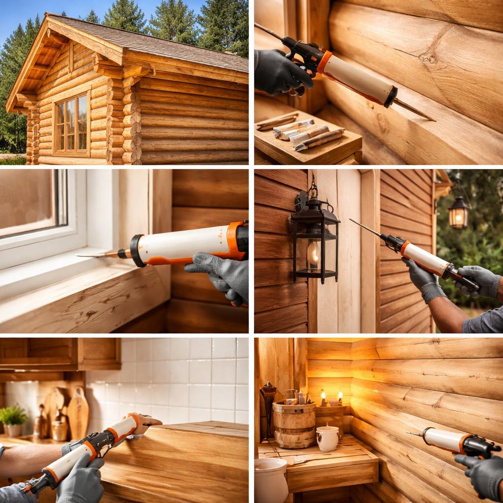 Области применения герметики по дереву
